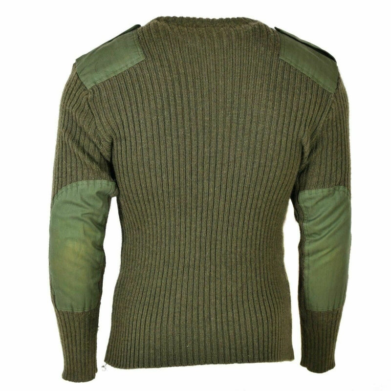 Original British army pullover Commando Green Olive sweater Wool Men Jumper reinforced elbows and shoulder