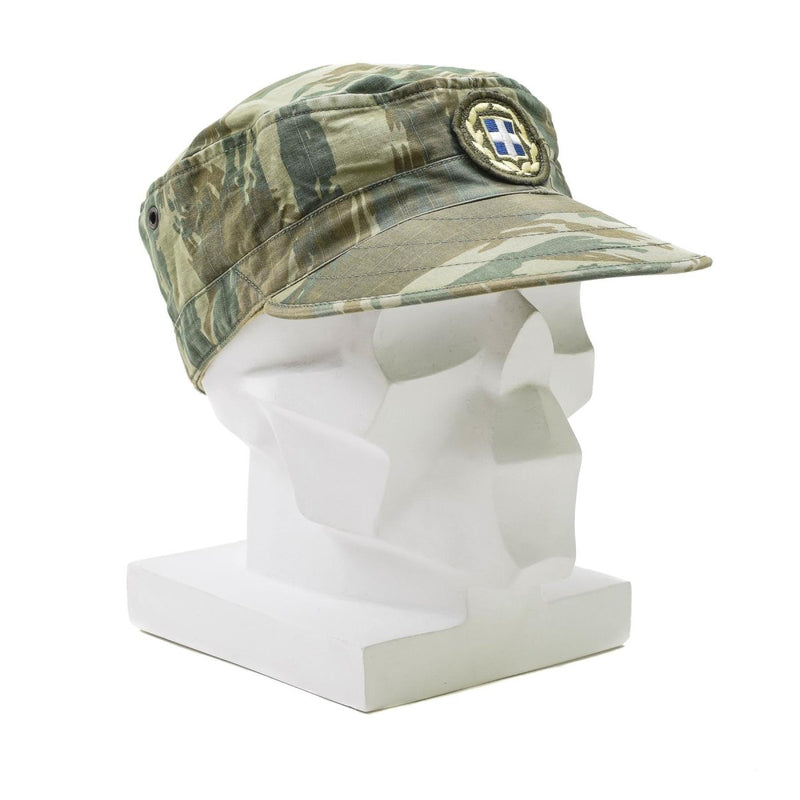 Original Greek army field troops cap lizard camo lightweight military summer cap ventilation eyelets