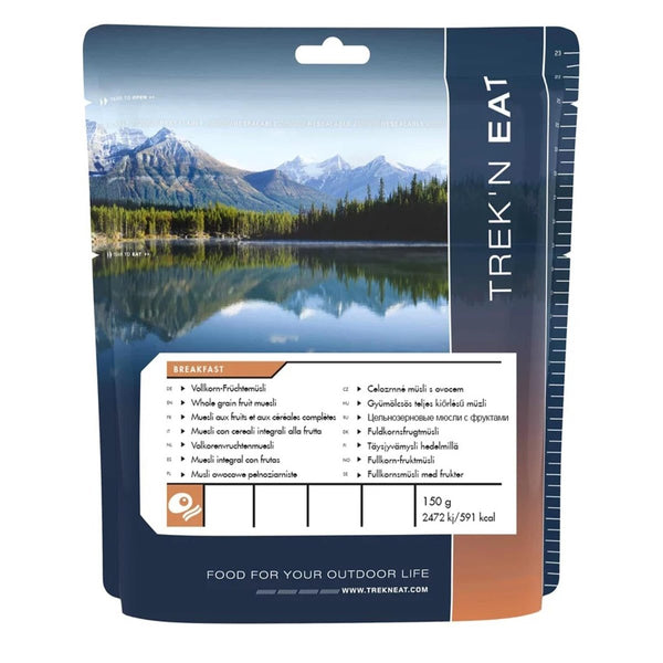 Trek'N Eat Breakfast meal Wholegrain fruit Dehydrated camping hiking food vegetarian 395kcal